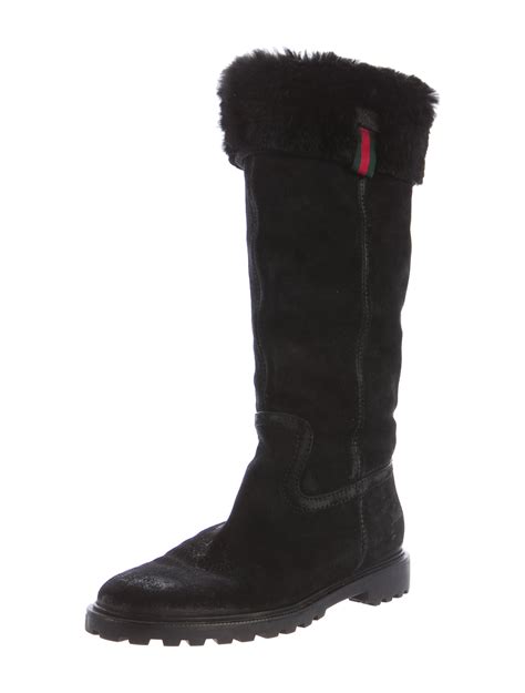 gucci rabbit fur boots